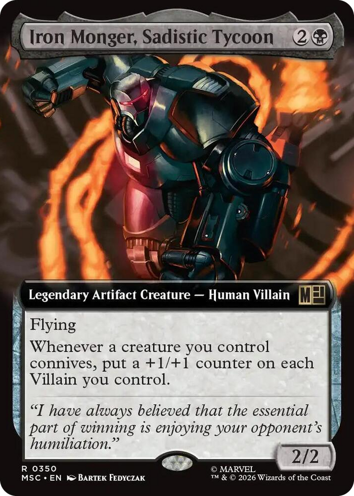 Iron Monger, Sadistic Tycoon (Extended Art) #350 R - Commander: Marvel Super Heroes Pokemon card