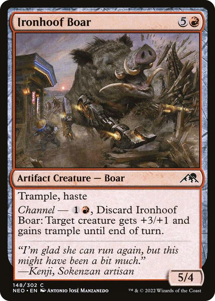 0148 Ironhoof Boar C Kamigawa: Neon Dynasty