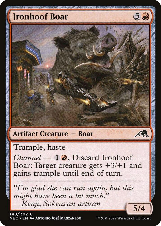 0148 Ironhoof Boar C Kamigawa: Neon Dynasty