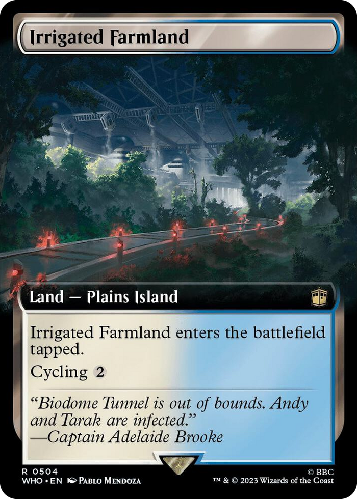 Irrigated Farmland (Extended Art) #504 R - Universes Beyond: Doctor Who Pokemon card