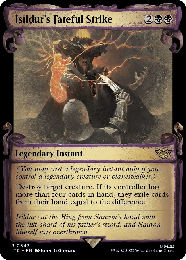 Isildur's Fateful Strike (Showcase Scrolls) #542 R - Universes Beyond: The Lord of the Rings: Tales of Middle-earth Pokemon card