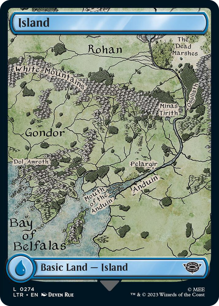 Island (0274) #274 L - Universes Beyond: The Lord of the Rings: Tales of Middle-earth Pokemon card