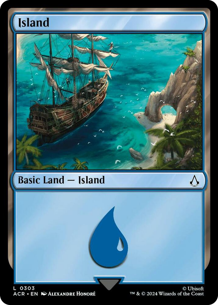 Island (0303) #303 L - Universes Beyond: Assassin's Creed Pokemon card