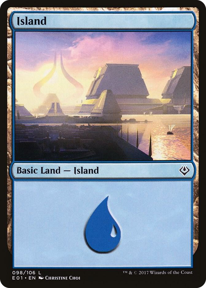 Island (098) #98 L - Archenemy: Nicol Bolas Pokemon card
