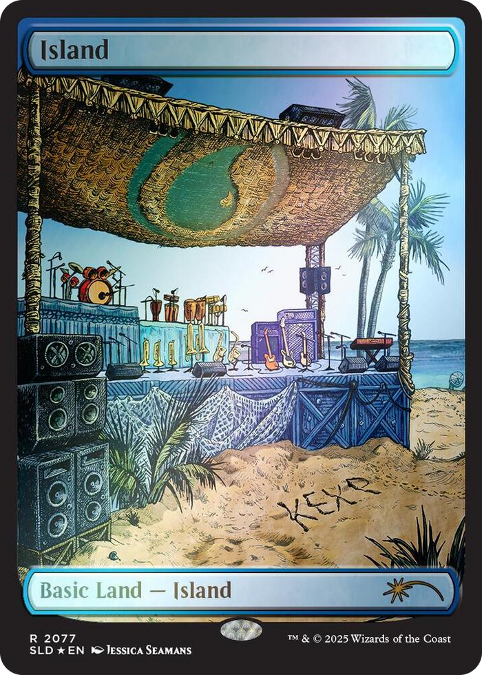 Island (2077) (Rainbow Foil) #2077 R - Secret Lair Drop Series Pokemon card