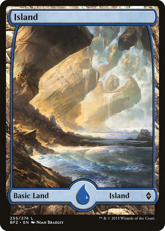 0255 Island (255) - Full Art L Battle for Zendikar
