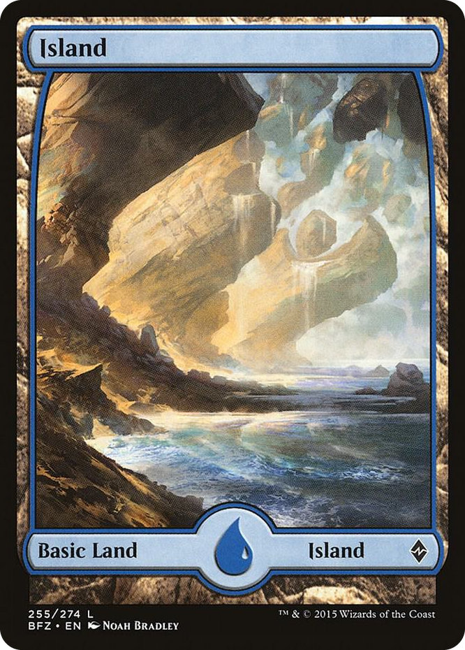 Island (255) - Full Art #255 L - Battle for Zendikar Pokemon card