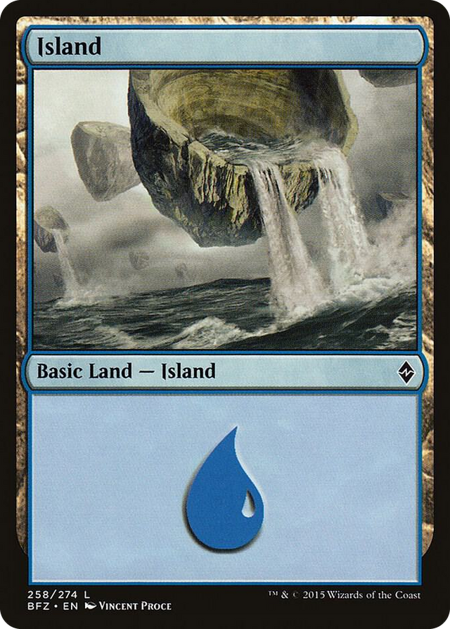 0258 Island (258) L Battle for Zendikar