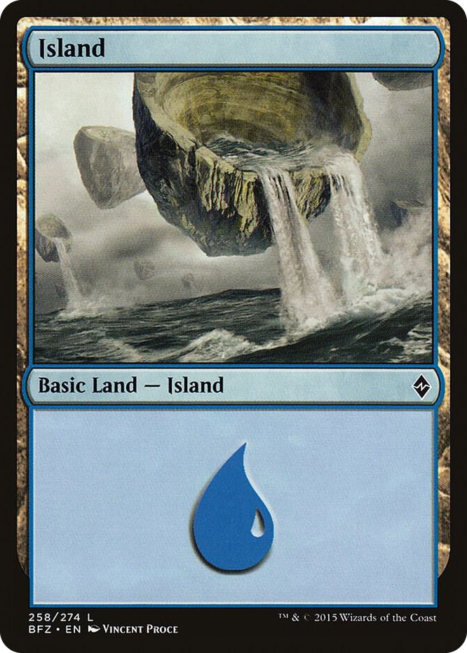 Island (258) #258 L - Battle for Zendikar Pokemon card