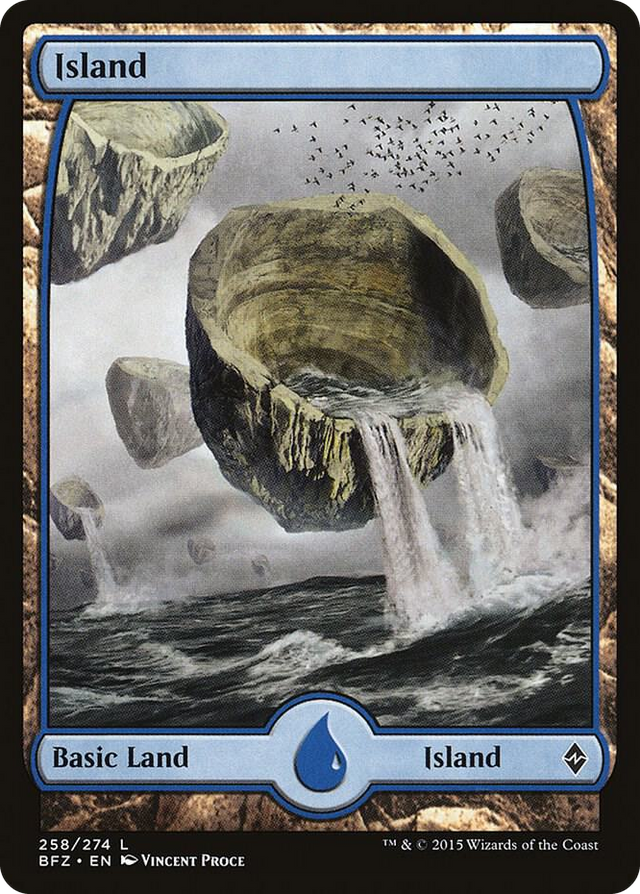 0258 Island (258) - Full Art L Battle for Zendikar