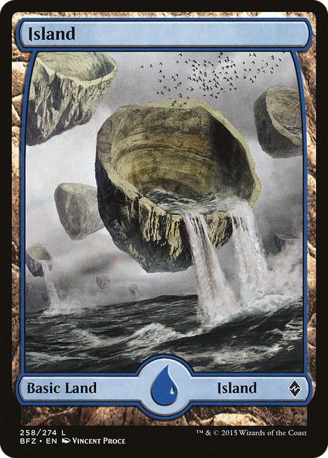 Island (258) - Full Art #258 L - Battle for Zendikar Pokemon card