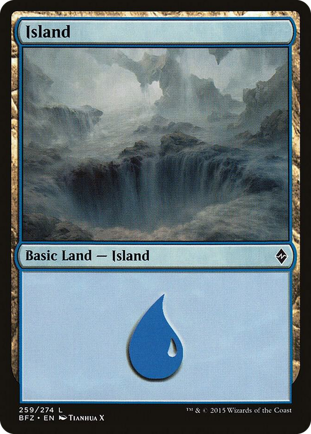 0259 Island (259) L Battle for Zendikar