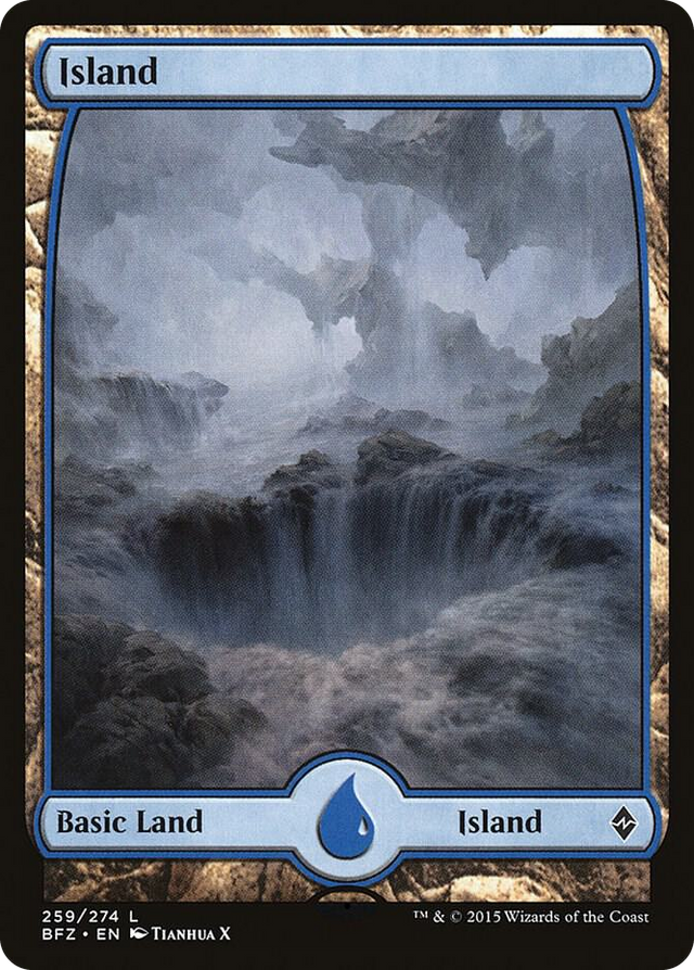0259 Island (259) - Full Art L Battle for Zendikar