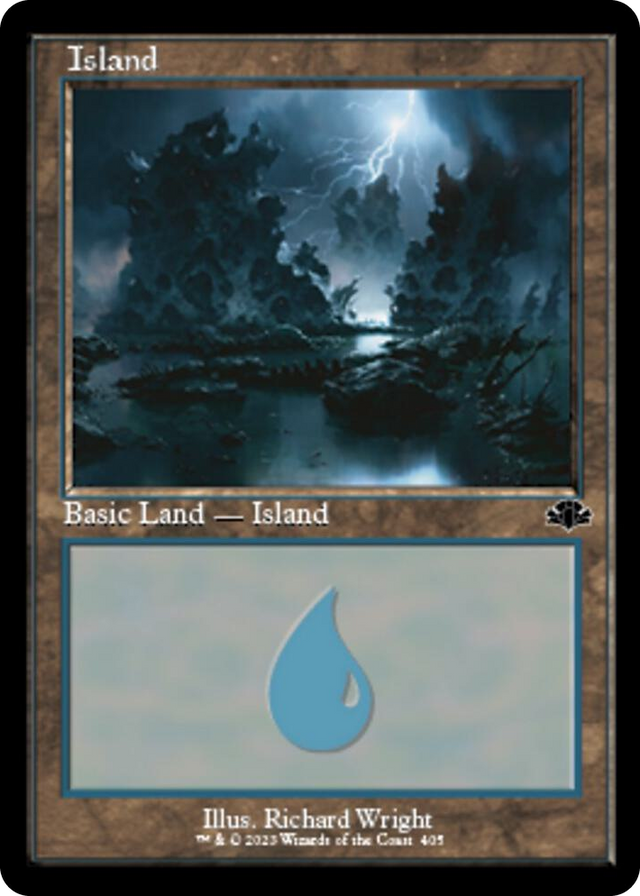 0405 Island (405) (Retro Frame) L Dominaria Remastered