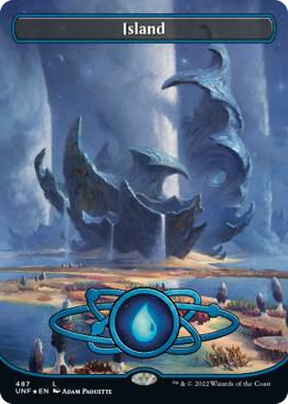 0487 Island (487) (Borderless) (Galaxy Foil) L Unfinity