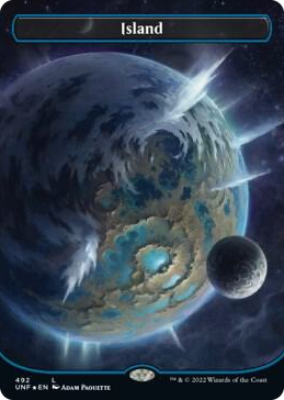 0492 Island (492) (Borderless) (Galaxy Foil) L Unfinity