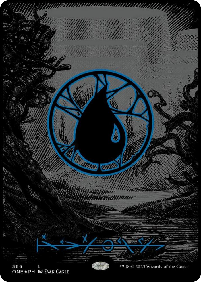 Island (Phyrexian) - Full Art (Oil Slick Raised Foil) #366 L - Phyrexia: All Will Be One Pokemon card