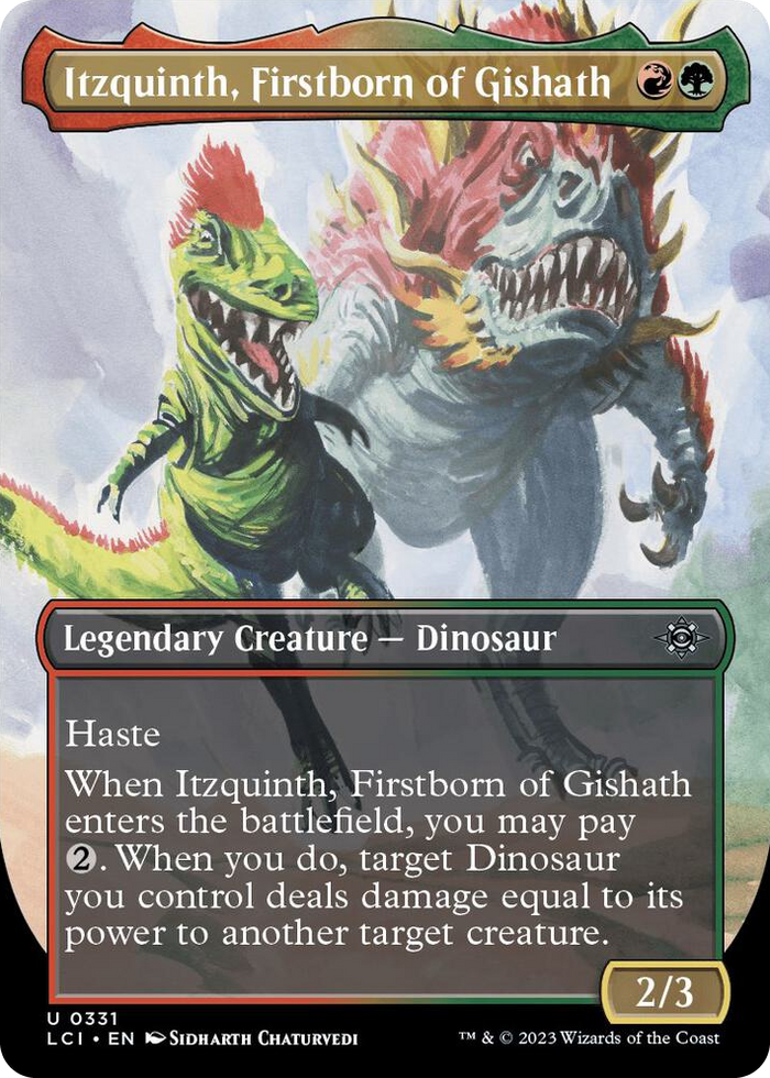 Itzquinth, Firstborn of Gishath (Borderless) #331 U - The Lost Caverns of Ixalan Pokemon card