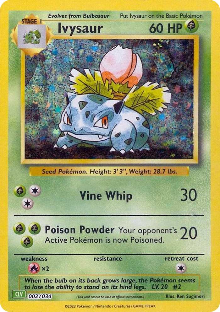 0002 Ivysaur Classic Collection Trading Card Game Classic
