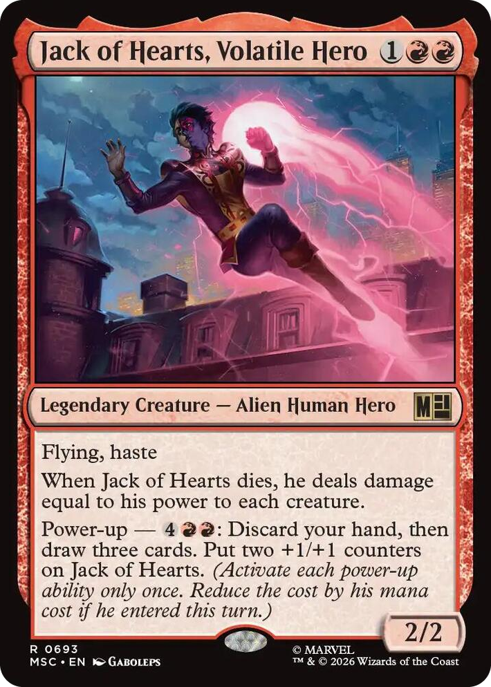 0693 Jack of Hearts, Volatile Hero R Commander: Marvel Super Heroes