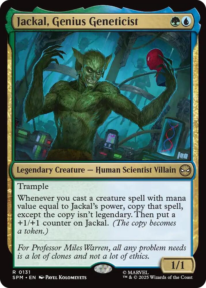 Jackal, Genius Geneticist #131 R - Marvel's Spider-Man Pokemon card