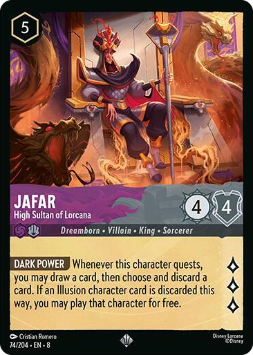 0074 Jafar - High Sultan of Lorcana Super Rare Reign of Jafar