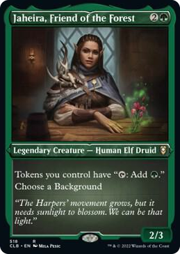 0518 Jaheira, Friend of the Forest (Foil Etched) R Commander Legends: Battle for Baldur's Gate