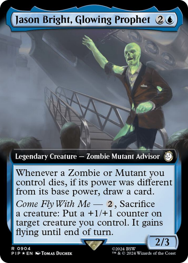 0904 Jason Bright, Glowing Prophet (Extended Art) (Surge Foil) R Universes Beyond: Fallout