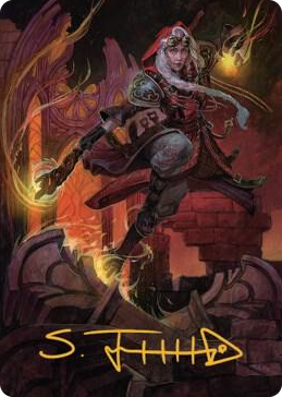 0035 Jaya, Fiery Negotiator Art Card (35/81) (Gold-Stamped Signature) S Art Series: Dominaria United