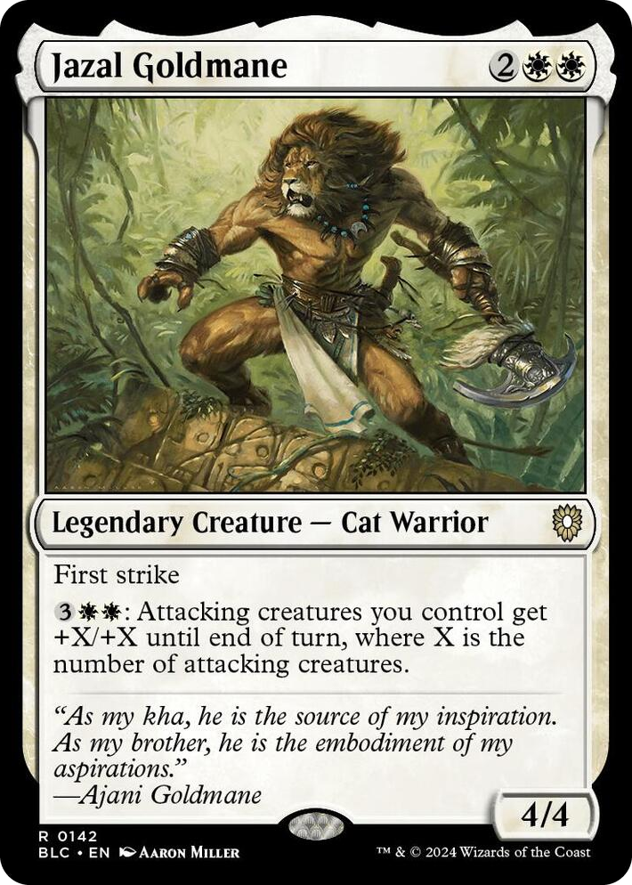 0142 Jazal Goldmane R Commander: Bloomburrow