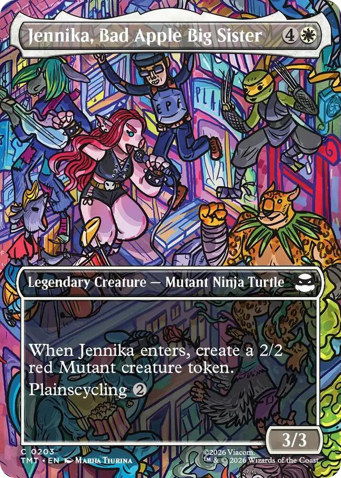 Jennika, Bad Apple Big Sister (Borderless) #203 C - Teenage Mutant Ninja Turtles Pokemon card