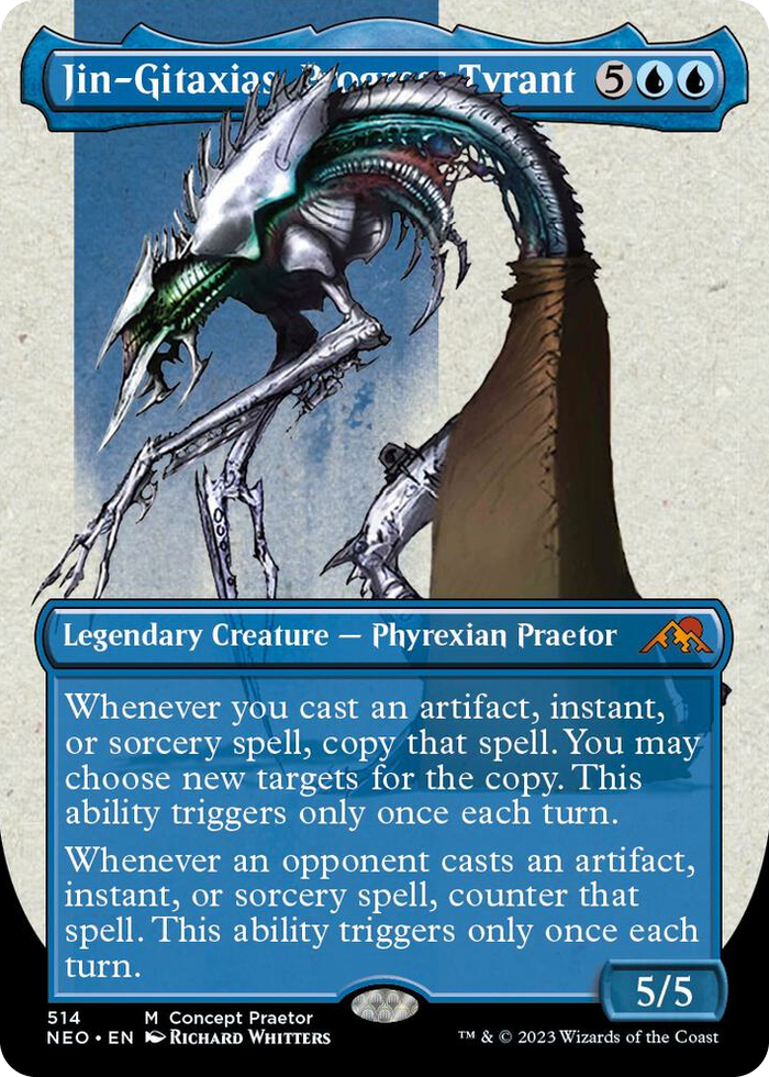Jin-Gitaxias, Progress Tyrant (Concept Praetor) (Step-And-Compleat Foil) #514 M - Phyrexia: All Will Be One Pokemon card