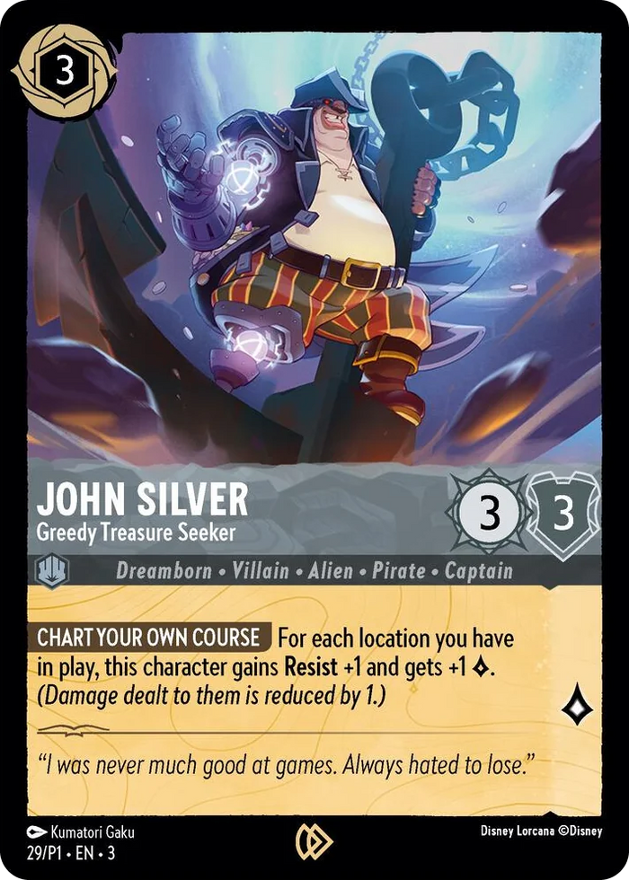 0029 John Silver - Greedy Treasure Seeker Promo Disney Lorcana Promo Cards