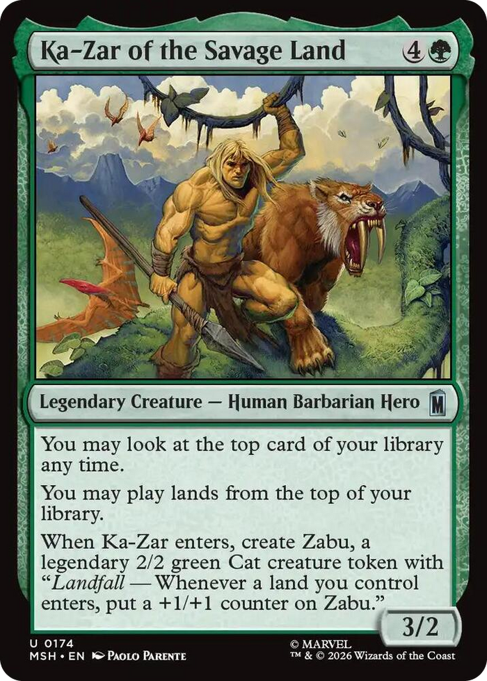 Ka-Zar of the Savage Land #174 U - Marvel Super Heroes Pokemon card