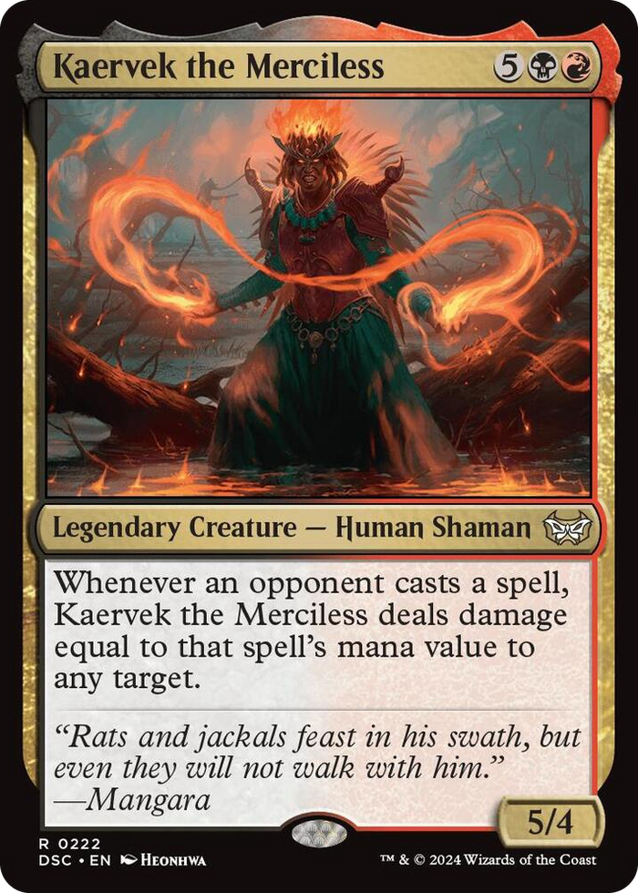Kaervek the Merciless #222 R - Commander: Duskmourn: House of Horror Pokemon card