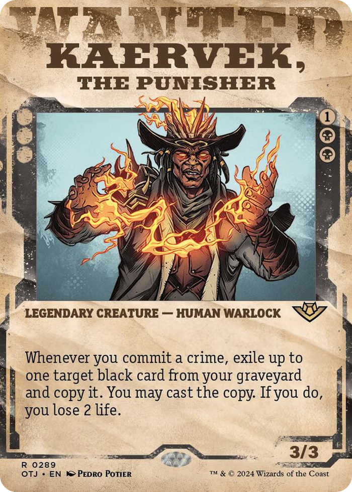 Kaervek, the Punisher (Showcase) #289 R - Outlaws of Thunder Junction Pokemon card