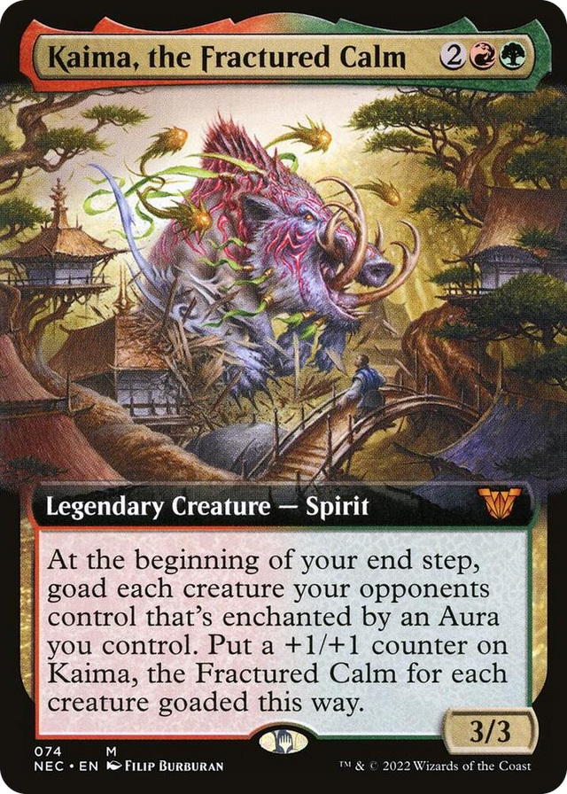 0074 Kaima, the Fractured Calm (Extended Art) M Commander: Kamigawa: Neon Dynasty