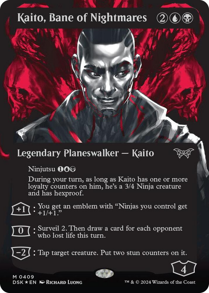 Kaito, Bane of Nightmares (Showcase) (Textured Foil) #409 M - Duskmourn: House of Horror Pokemon card