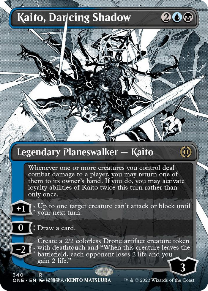 Kaito, Dancing Shadow (Borderless) #340 R - Phyrexia: All Will Be One Pokemon card