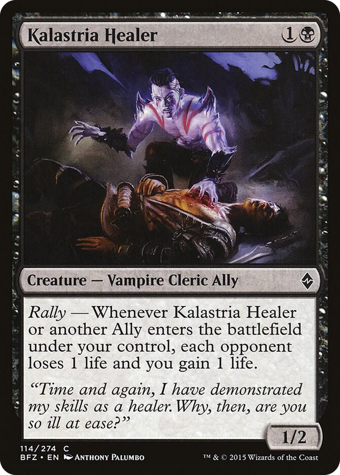 Kalastria Healer #114 C - Battle for Zendikar Pokemon card