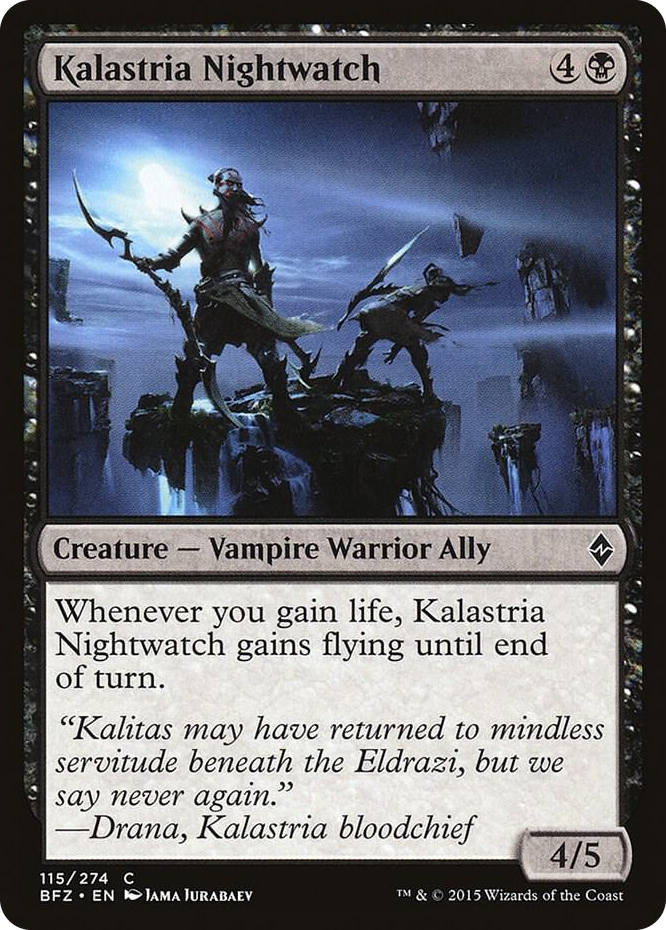 Kalastria Nightwatch #115 C - Battle for Zendikar Pokemon card