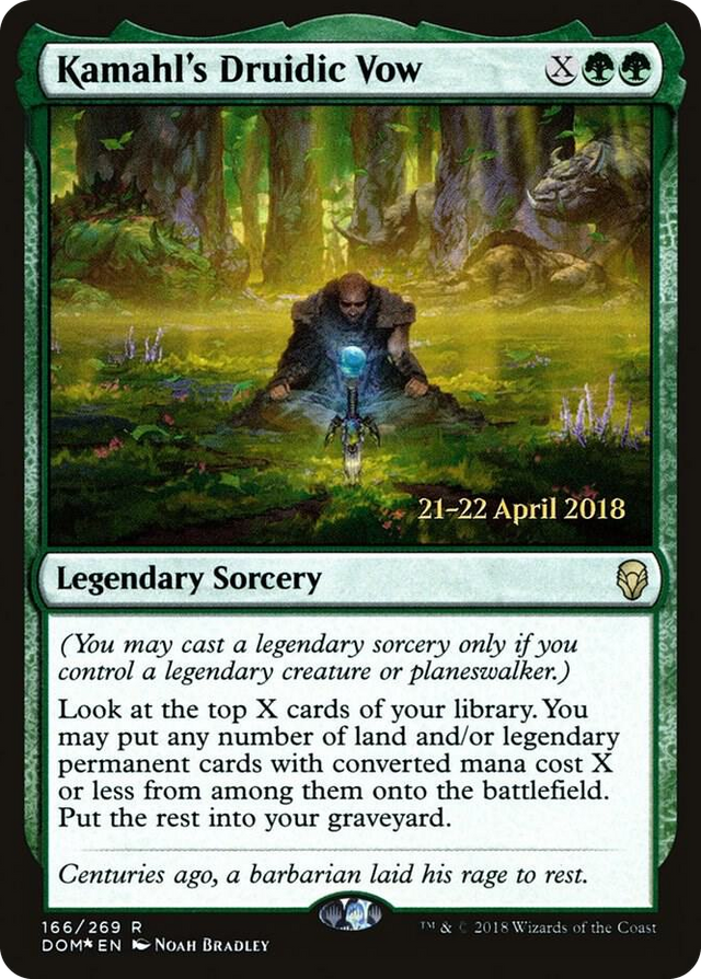 0166 Kamahl's Druidic Vow R Prerelease Cards