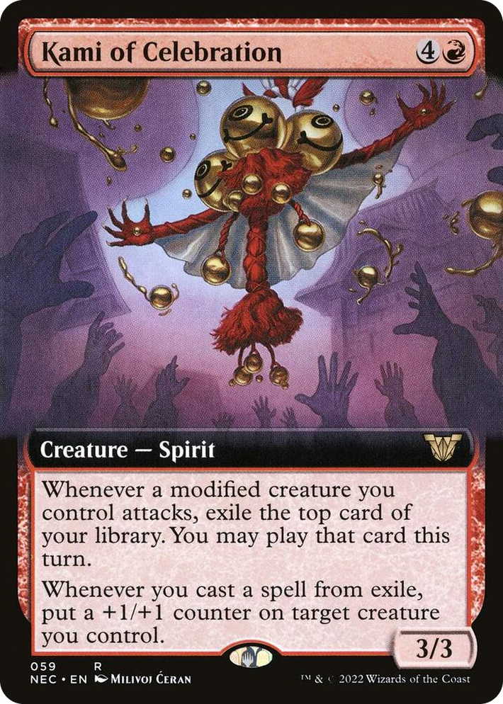 0059 Kami of Celebration (Extended Art) R Commander: Kamigawa: Neon Dynasty