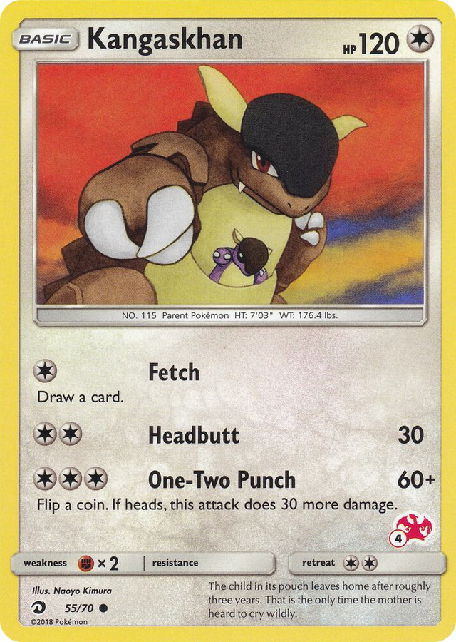 0055 Kangaskhan - 55/70 (#4 Charizard Stamped) Promo Battle Academy