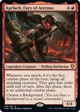 0186 Karlach, Fury of Avernus M Commander Legends: Battle for Baldur's Gate