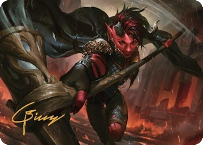 0034 Karlach, Fury of Avernus Art Card (34/81) (Gold-Stamped Signature) S Art Series: Commander Legends: Battle for Baldur's Gate
