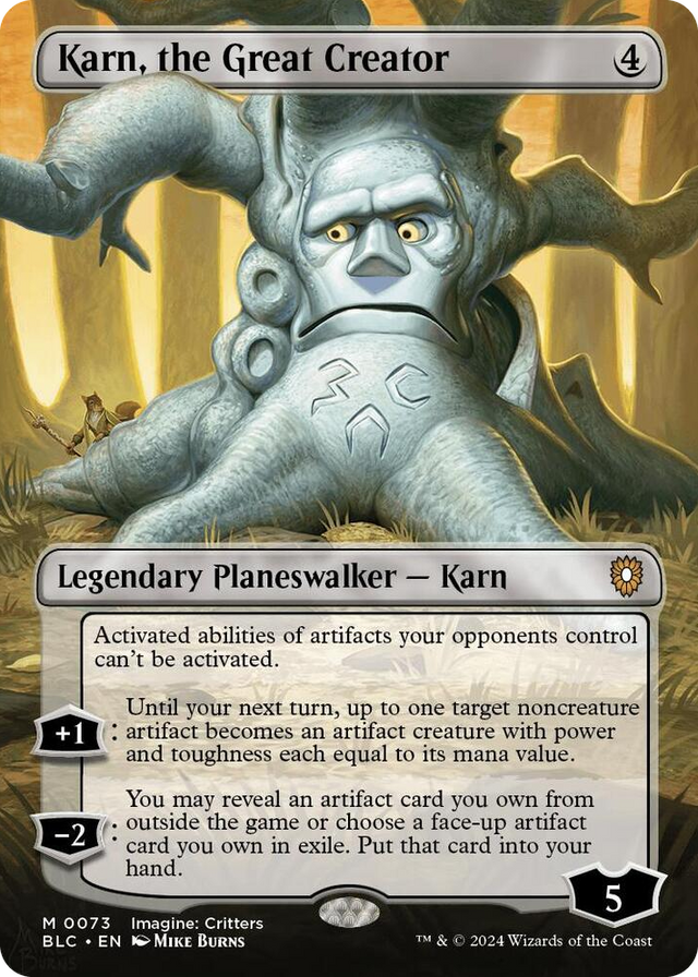 0073 Karn, the Great Creator (Borderless) M Commander: Bloomburrow