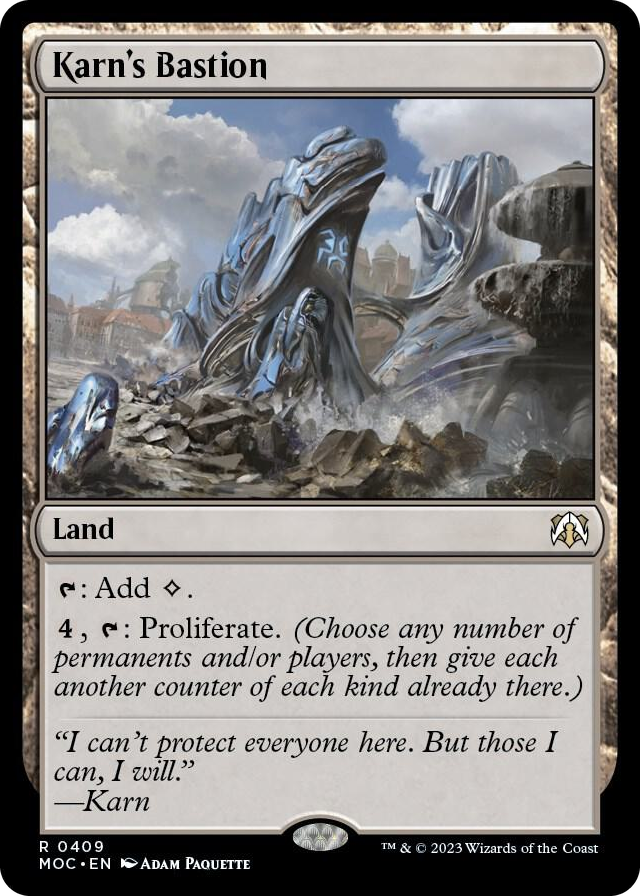 Karn's Bastion #409 R - Commander: March of the Machine Pokemon card