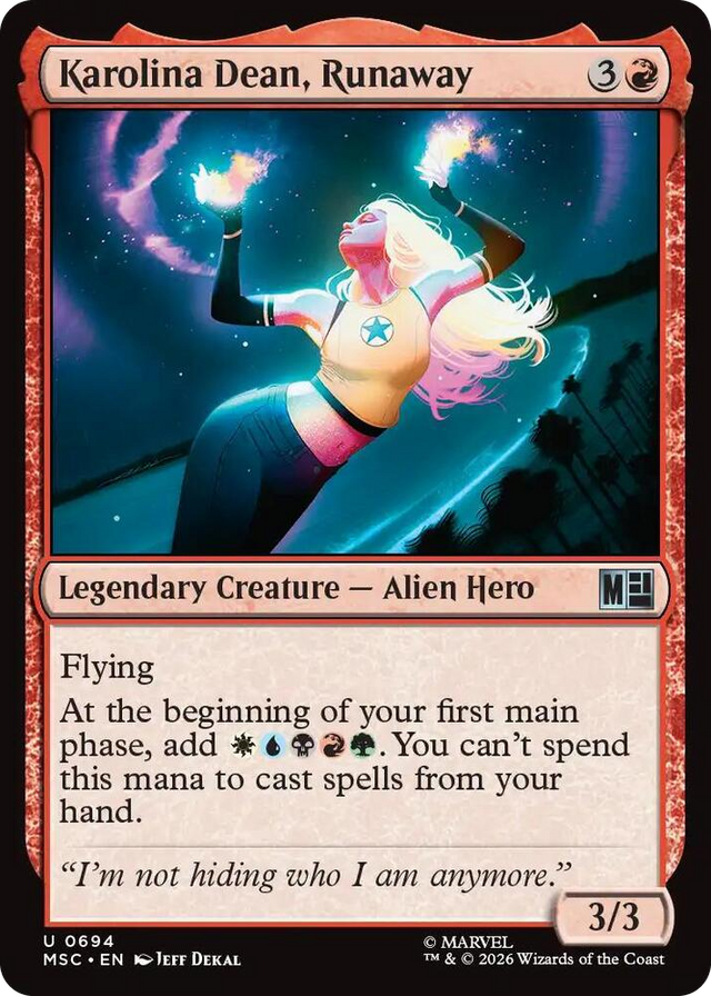 0694 Karolina Dean, Runaway U Commander: Marvel Super Heroes