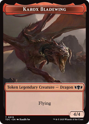 0019 Karox Bladewing // Copy Double-Sided Token T Commander: Tarkir: Dragonstorm